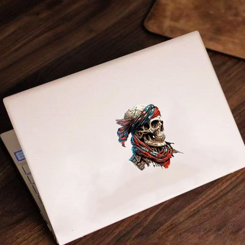 American Flag Skull Decorative decalsl, Patriotic Waterproof Decorative Sticker, Red