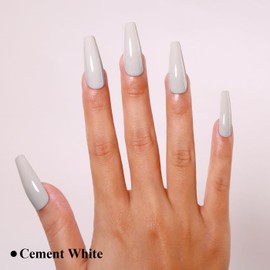 Imtiti White Gel Nail Polish, Cement White Gel Polish High Gloss Soak Off UV LED Nail Gel Polish Autumn Winter Gel Polish Nail Art Manicure Salon DIY Design Gel Nail Kit 10ML