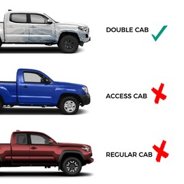 ECOTRIC Running Boards Compatible with 2005-2023 Toyota Tacoma Double Cab with 4 Full Size Nerf Bars Door Dropped Side Steps Hoop (Matte Black)