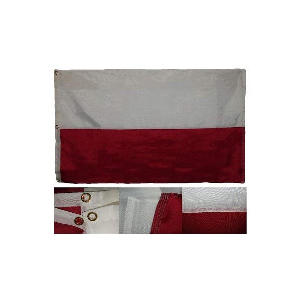 3x5 Embroidered Sewn Poland Plain Premium Quality 300D Nylon Flag