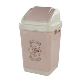 Qsbon 12 L Plastic Swing-Top Trash Can, 3 Gallon Garbage Can with Lid (Pink)