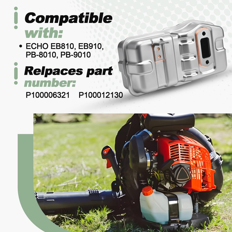 Muffler Compatible with ECHO EB810 EB910 PB-8010 PB-9010 Backpack Leaf