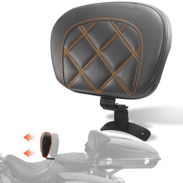 FOVPLUE Rider Backrest,Adjustable Driver Backrest Pad Kit fits for Harley
