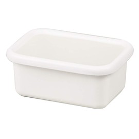 Pearl Metal HB-4481 Storage Container, White, 34.2 fl oz (970 ml), Enamel, Rectangle, Blank Kitchen