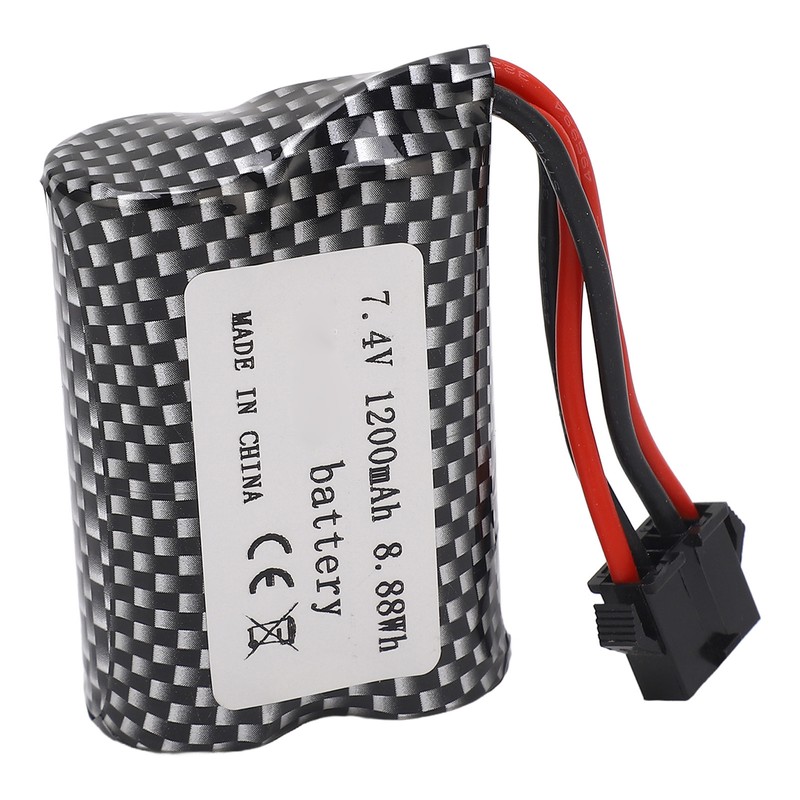 RC Lithium Battery 7.4V 1200mAh 8.88Wh with SM‑5P Plug Long