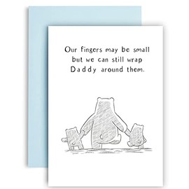 Our Fingers May Be Small but I can Still Wrap Daddy - Birthday card for Daddy - Fathers Day Cards for Daddy - Daddy Birthday card - Fathers day card for Dad - Birthday gifts - A5(Our Fingers Daddy)