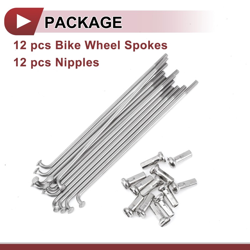 HEROFFIX 12 Set 14G Bicycle Spokes 87mm Bike Wheel Spokes