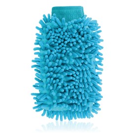 com-four® 6-teiles Autopflege-Set mit Microfasertuch und Autowaschhandschuh - Mikrofasertuch - Auto-Poliertuch - Autopflege-Tuch (06-teilig - Autowasch-Set)