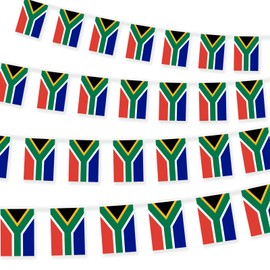 South Africa Flags 10 Meters Bunting 30pcs South Africa Flag Garland for Schools Street Party Carnivals Birthday Decorations -100% Polyester Material Fabric - 14 x 21 cm - 10m