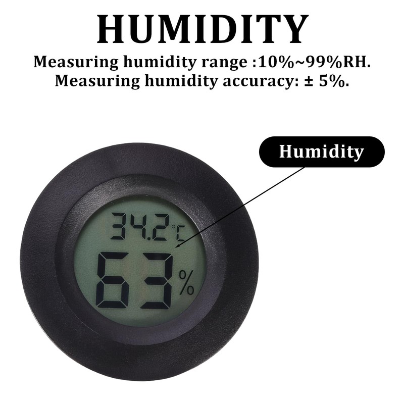 2 Pack Reptile Thermometer, Vivarium Digital Temperature and Humidity Thermometer,