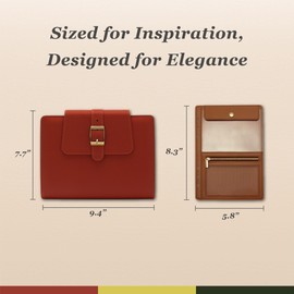 Egosunny Luxury A5 Leather Binder Gift Set – 5.8" x 8.3" Elegant 6-Ring Journal with Undated Planner Cover, 80 Sheets Refill Paper, 5 Dividers, Removable Pouch – Gift for Women