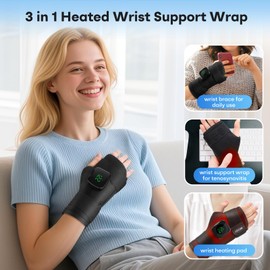 Wrist Heating Pad, Heated Wrist Wrap for Right Hand, Heated Wrist Brace for Men Woman, Corded and Cordless Heating Pad for Wrist