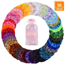 Scrunchies Velvet Colourful Hair Bands Elastic Hair Bands Elastic Bands for Girls Ladies Ponytail Hair Accessories Pack of 50