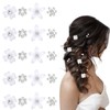 WUSJCOF 20 Stück Mini-Blumen-Haarspangen, süße Strass-Haarnadeln, kleine dekorative Hochzeits-Haarspangen, Braut-Haar-Accessoires
