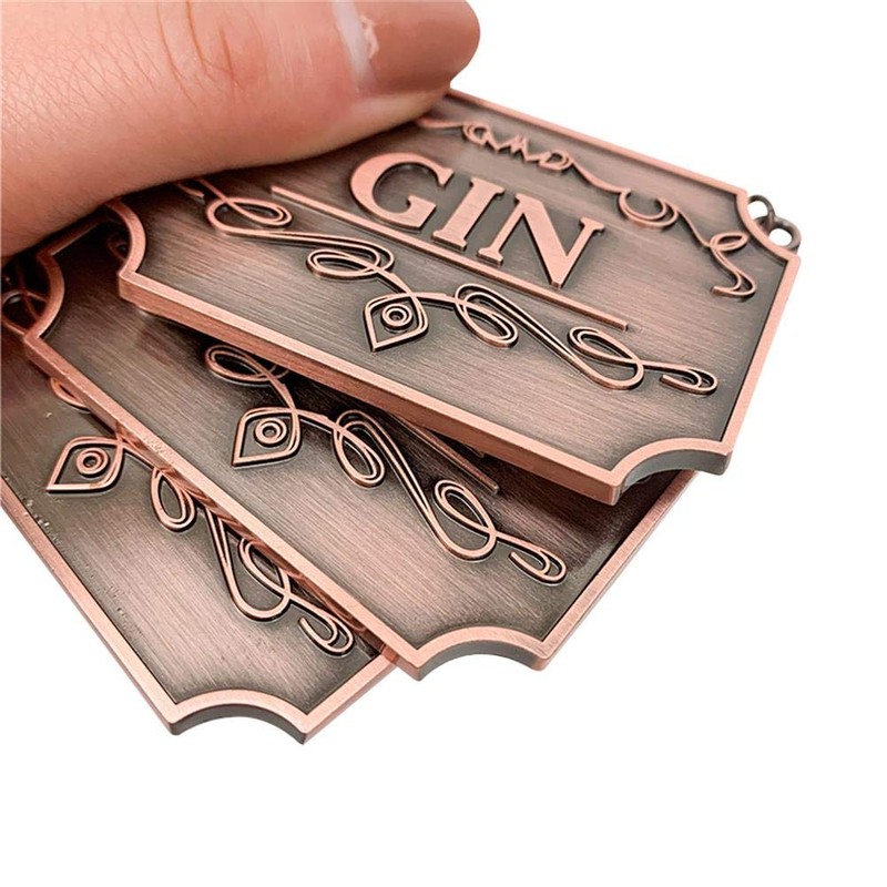 8 Pcs/Set Bottle Decanter Tags, Copper Marking Labels