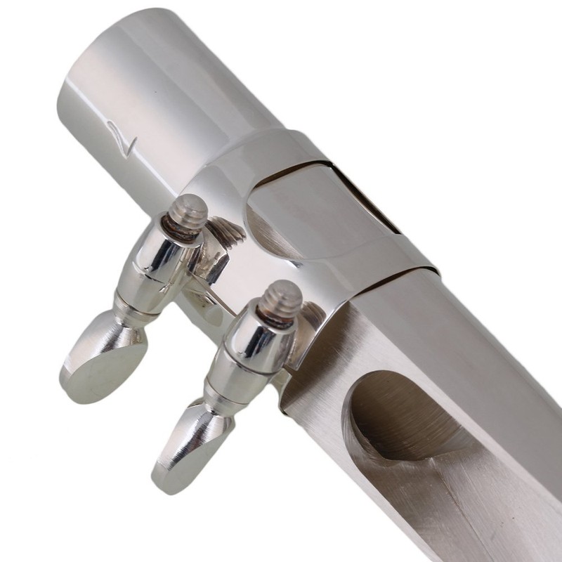 Yibuy Silver #7 Alto Saxophone Mouthpiece with Cap Ligature E