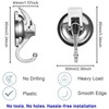 RIKONDA Silver Suction Cup Hooks - 2 Pack Waterproof Shower
