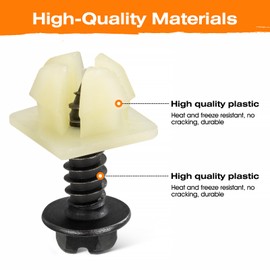 HZJD License Plate Screws, Nylon Retaining Nuts, Black(4PCS)