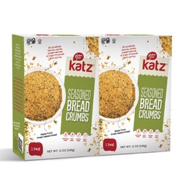 Katz Gluten Free Bread Crumbs. Italian Style. Seasoned With Garlic & Herbs. Crispy Flavorful Coating. Perfect for Baking & Cooking. Kosher, Dairy Free, Soy Free, Nut Free. 12 oz (Pack Of 2)