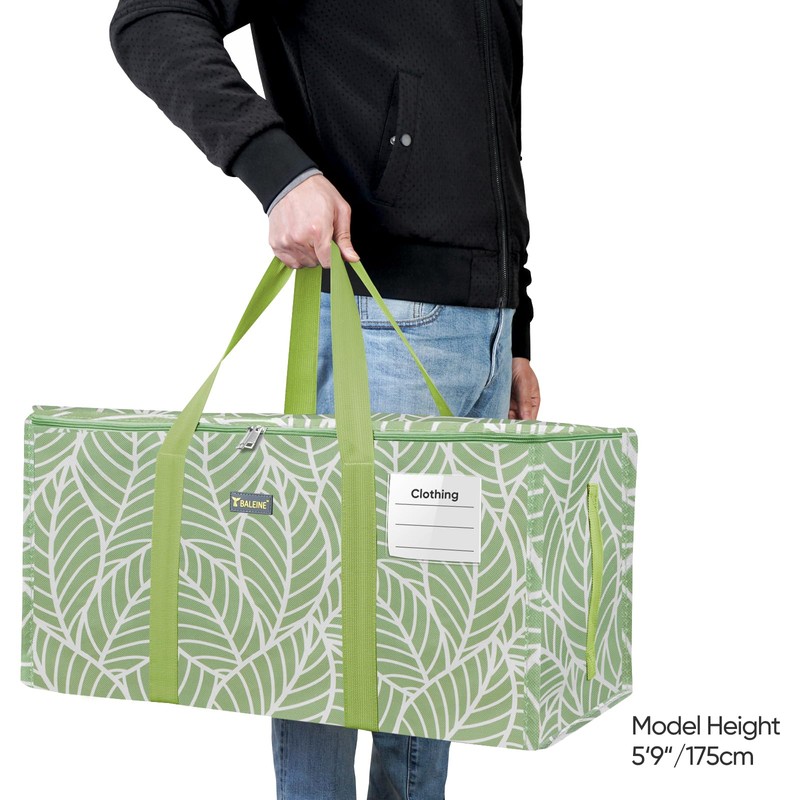 BALEINE Extra Large Storage Tote with Zippers & Carrying Handles,
