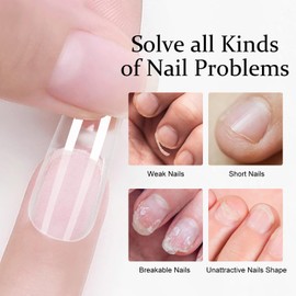 Major Dijit Gel Nail Kit - Beginner Gel Nail Set with Nail Drill, 0.5oz 4-in-1 Nail Glue , 500PCS Square Nail Tips, Nail Clipper, UV Lamp for Nail Extension & Art (Square)