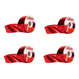Celosa Pack 4 Liston Celosa Metalico Rojo No.22 7cm X 50mts. Color Rojo/oro/verde/azul Liso Metalico