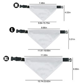 ZUYYON 6 Pcs Sublimation Blank Dog Bandana Collar Solid White DIY Pet Bandana with Removable Collar Dog Triangle Scarf with Adjustable Buckle for Medium Large Dogs(M)
