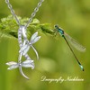 PRAYMOS Dragonfly Necklace 925 Sterling Silver Dreamy Dragonfly Opal Necklace