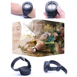 TOPINCN Wrist Diving Compass, Waterproof Scuba Diving Compass Outdoor Sports Military Survival Emergency Tool for Hiking Camping Boating
