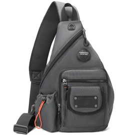 NICGID Sling Bag Backpack, 13.3'' 14.1'' Laptop Bag Crossbody Shoulder Chest Backpacks Travel Outdoors for Men Women (Grey-2555, 14.1-Inch)