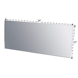 Marketing Holders Acrylic Mirror Sheet 12" x 24" Reflective Frameless Lightweight with Rounded Corners for Buddy Sour Horses Chicken Coops and Kids Rooms
