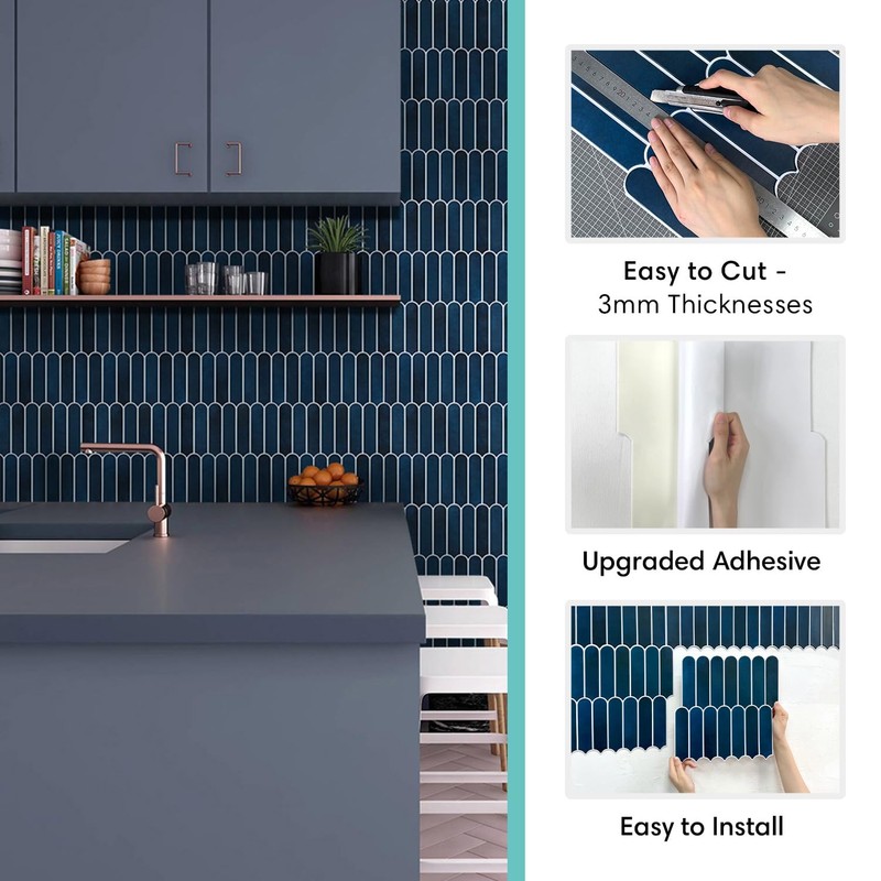 Commomy Matte Peel and Stick Backsplash - 10 Sheets of