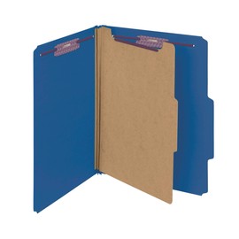 Smead Classification Folder, Letter, 2/5 Right of Center, 1 Divider, Dark Blue, 10 Per Box (13732)