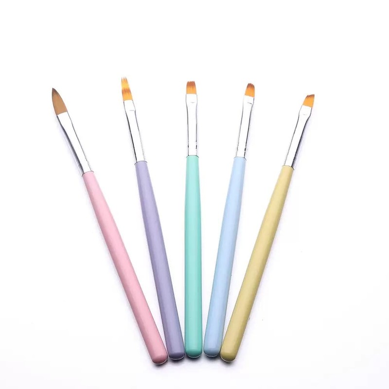 5Pcs One Stroke Nail Art Brush Set, Petal Painting Brushes