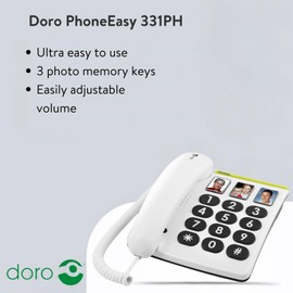 Doro Doro PhoneEasy 331ph Big Button Corded Telephone for Seniors (White)