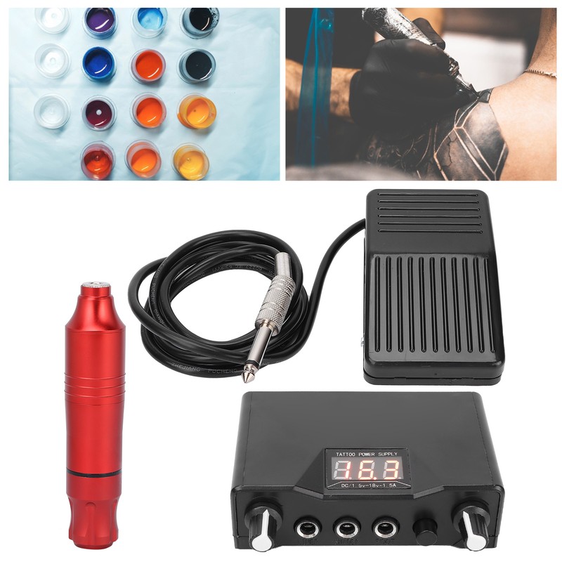 Professional Tattoo Machine Kit Tattoo Pen Foot Pedal Power Supply