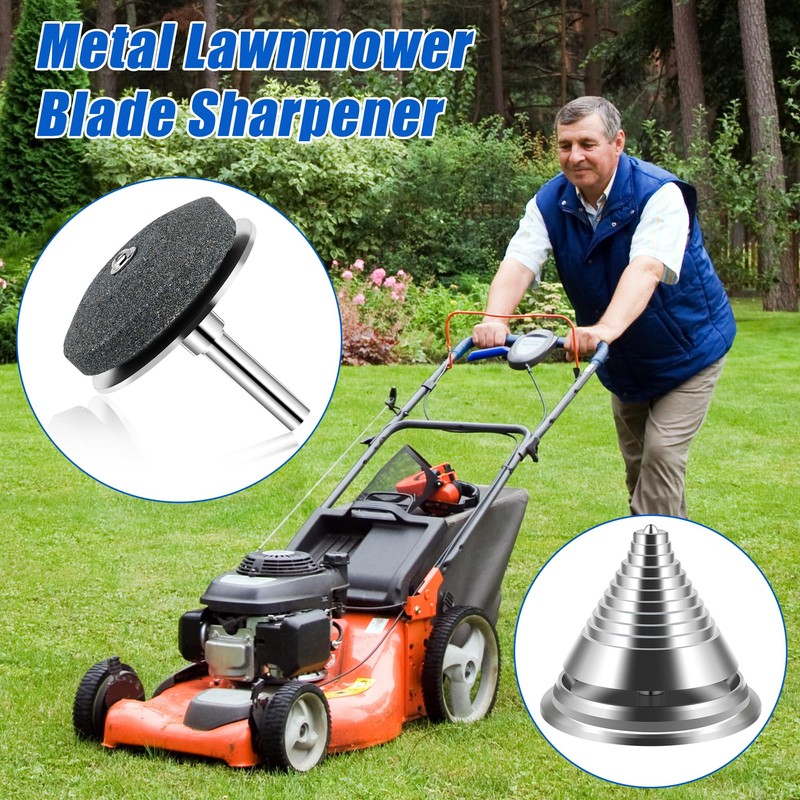 Anglekai 2+1PCS Metal Lawn Mower Blade Sharpener, Universal Metal Lawnmower