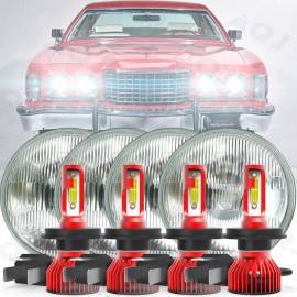 AQJ 8pc 5.75" Round led Headlights For Ford Thunderbird 1958-76 LTD Ranchero Galaxie
