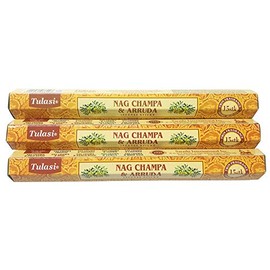 You International Tulasi Nag Champa & Arruda Sticks, Set of 3, 15 Sticks per Box x 3 Boxes