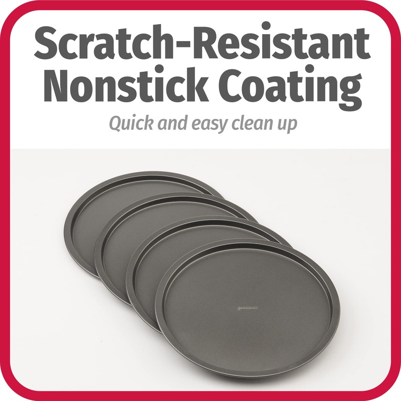 GoodCook Set of 4 Nonstick Steel 10" Personal Pizza Pans