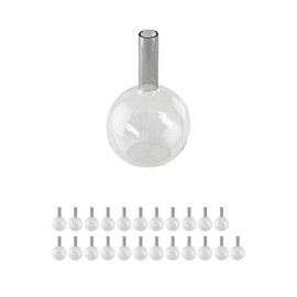 Serene Spaces Living GreyStem Glass Bud Vase, Bulb-Style Mini Vase with Long Neck, Modern Single Stem Flower Holder for Home Décor, Centerpieces & Gifting, 3" Diameter & 5" Tall, Pack of 24