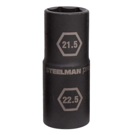 Steelman Pro 1/2-Inch Drive 6-Point Thin Wall 21.5mm x 22.5mm Double Ended Impact Flip Socket, Durable Corrosion-Resistant Steel, Laser-Etched Callouts