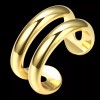 LZD 18K Gold Plated Fashion Ring Open Double Line For