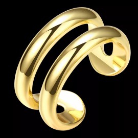 LZD 18K Gold Plated Fashion Ring Open Double Line For Women B159