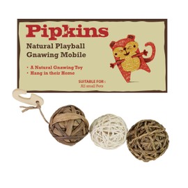 Pipkins Natural Playball - Hanging Mobile for Guinea Pig, Rabbit and Hamster Home - Rabbit Toy, Guinea Pig Toy, Hamster Toy and Cage Accessory