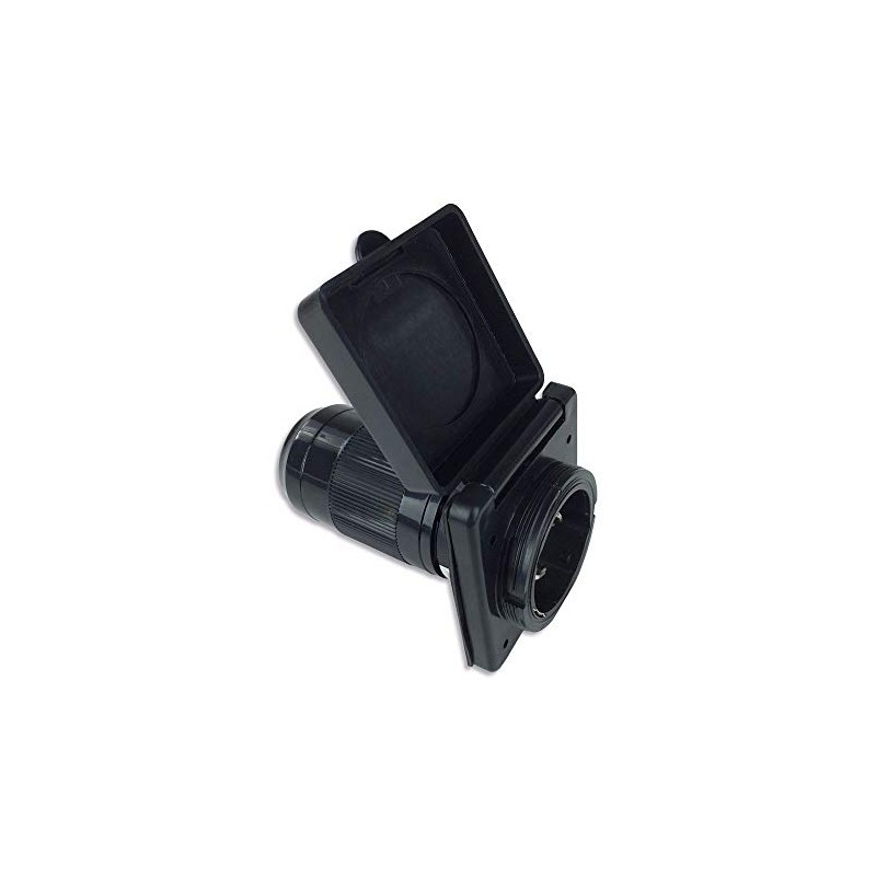 Black 50 amp RV power cord inlet twist lock for