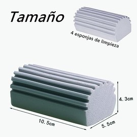 THJOPOKEEL 4-Pack Damp Clean Duster Sponge, Cepillo para Limpiar Persianas, Cristales, Zócalos, Rejillas de Ventilación, Barandillas, Espejos, Ranuras de Ventanas y Grifos (Gris