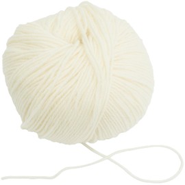 AERZETIX - C76503 - 50g Ball of Knitting Yarn - 100% Merino Wool - White - Skein Hooks Needles Dressmaking Haberdashery Clothing