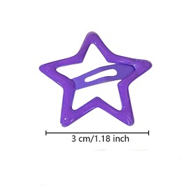 Purple Star Hair Clips Y2K Star Snap Hair Barrettes 10PCS Metal Star Hair Clips Cute Y2K Hair Accessories for Women Girls Y2K 2000s Non Slip Metal Stars
