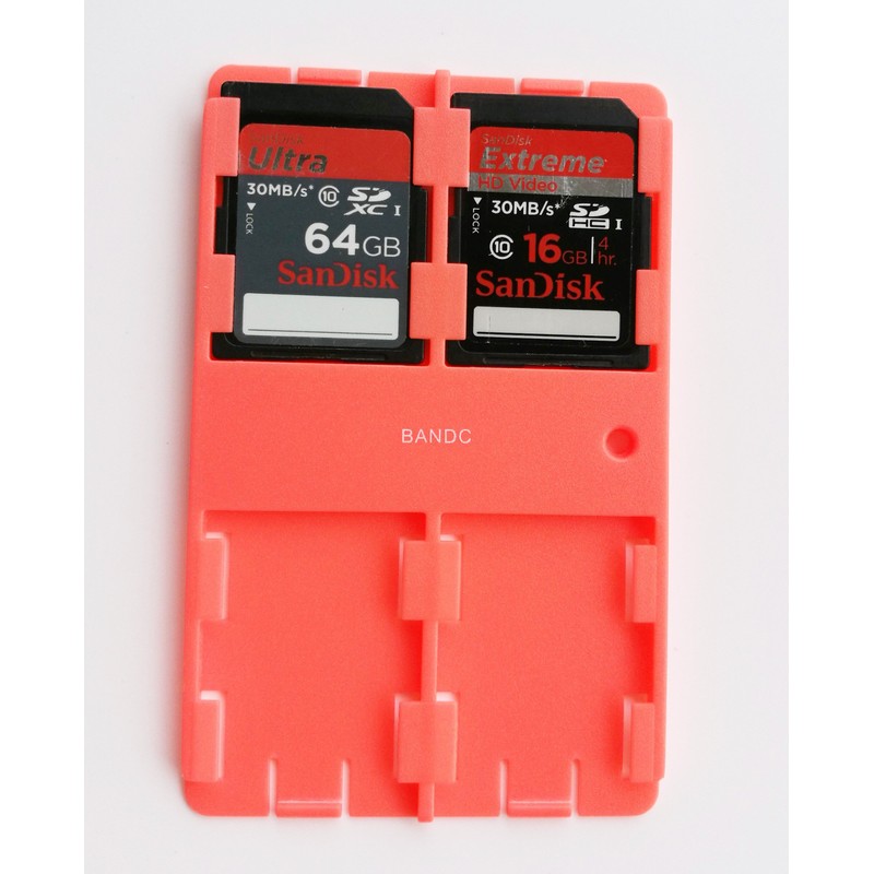 Bandc 2pcs Red Sd/sdhc/sdxc Card Storage Holder Case (Memory Card